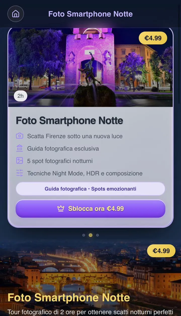 Tour Firenze Smartphone Notte nell'app